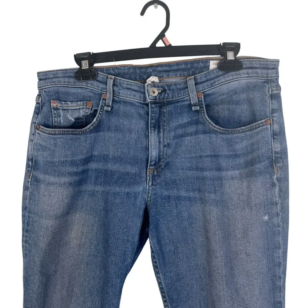 Rag & Bone Jean Women Size 32 Dre Low-Rise Slim Boyfriend Raw Hem Modele - Picture 3 of 8